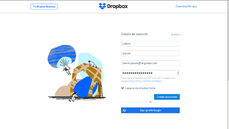 Dropbox Account Registration